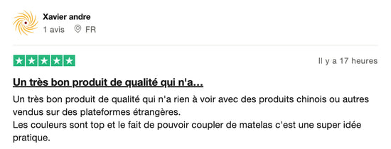 Avis d'un client ayant acheté notre matelas gonflable