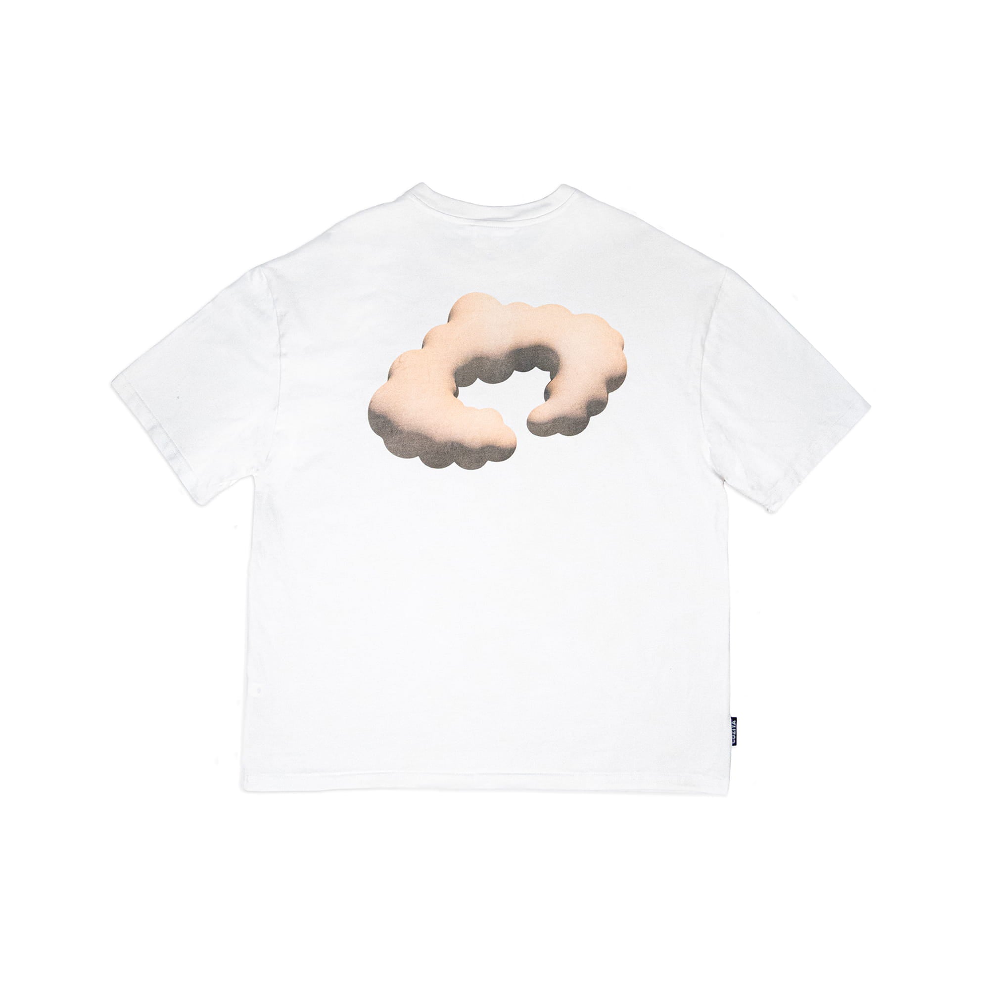 T-shirt Cloud 3D Coziya® blanc dos - coupe boxy vue arrière