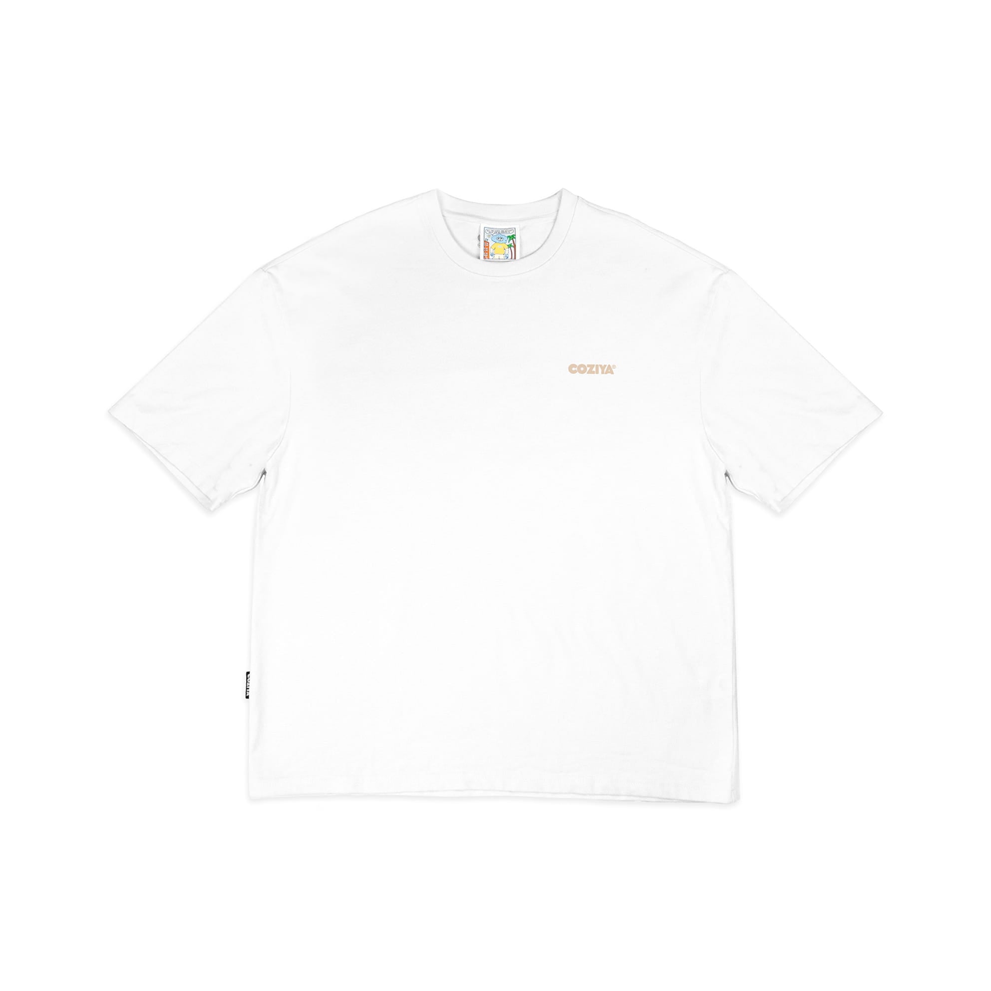 T-shirt Cloud 3D Coziya® blanc avant logo - style minimaliste outdoor