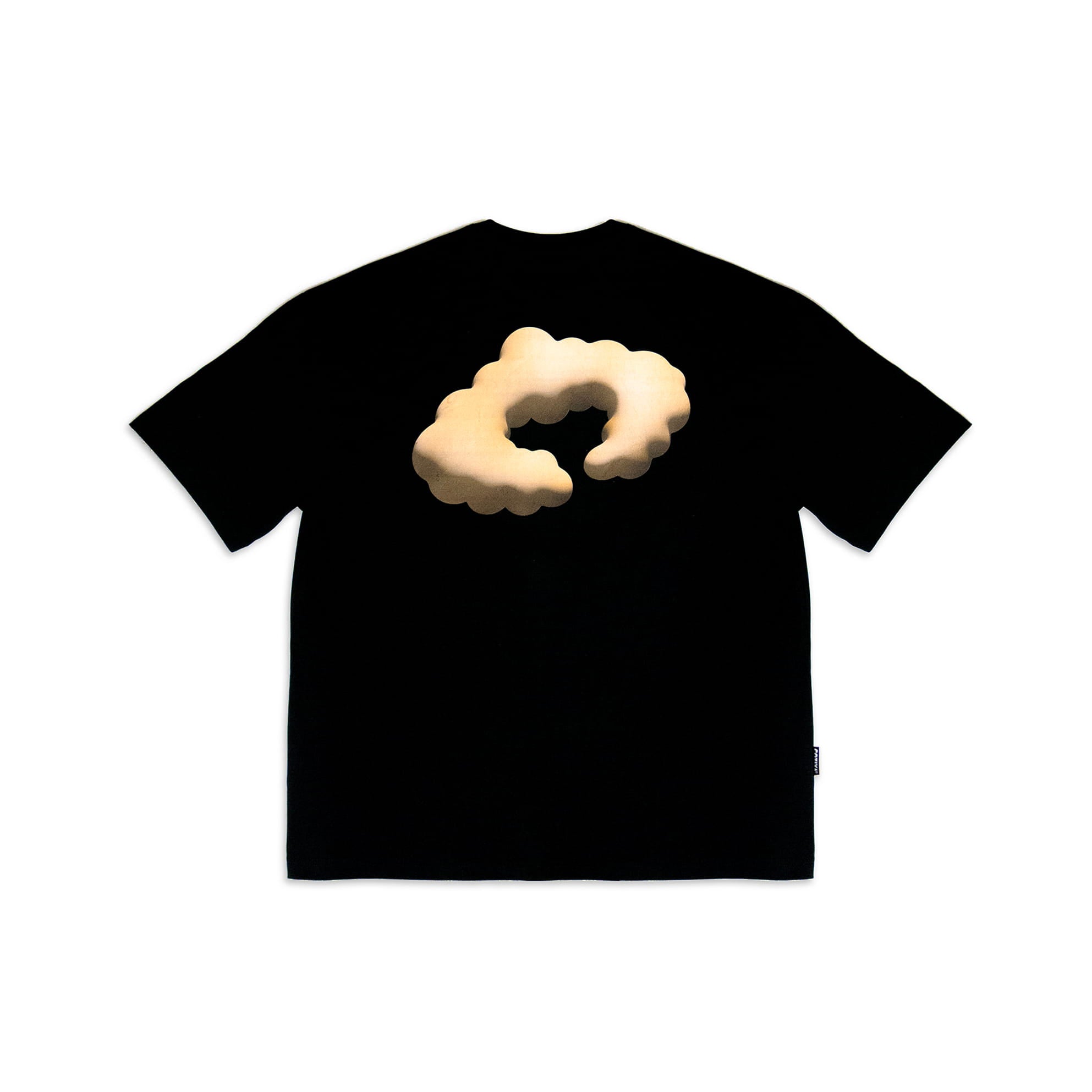 T-shirt Cloud 3D Coziya® noir dos - design épuré 100% coton