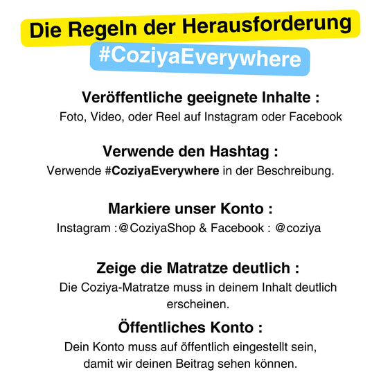 Wettbewerbsregeln, um eine unserer Matratzen zu gewinnen