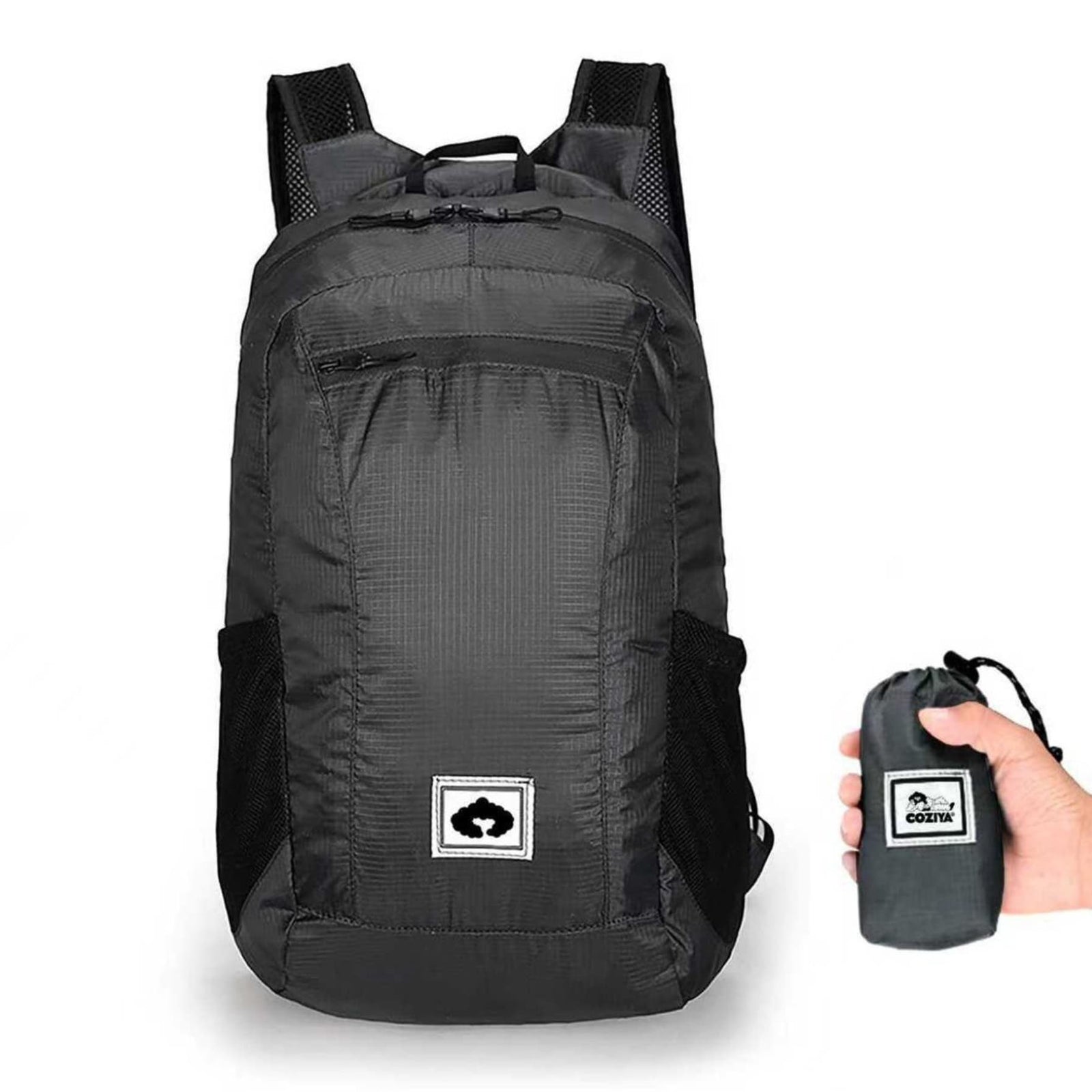 Sac à dos ultra compact et léger de la marque coziya qui tient dans la main