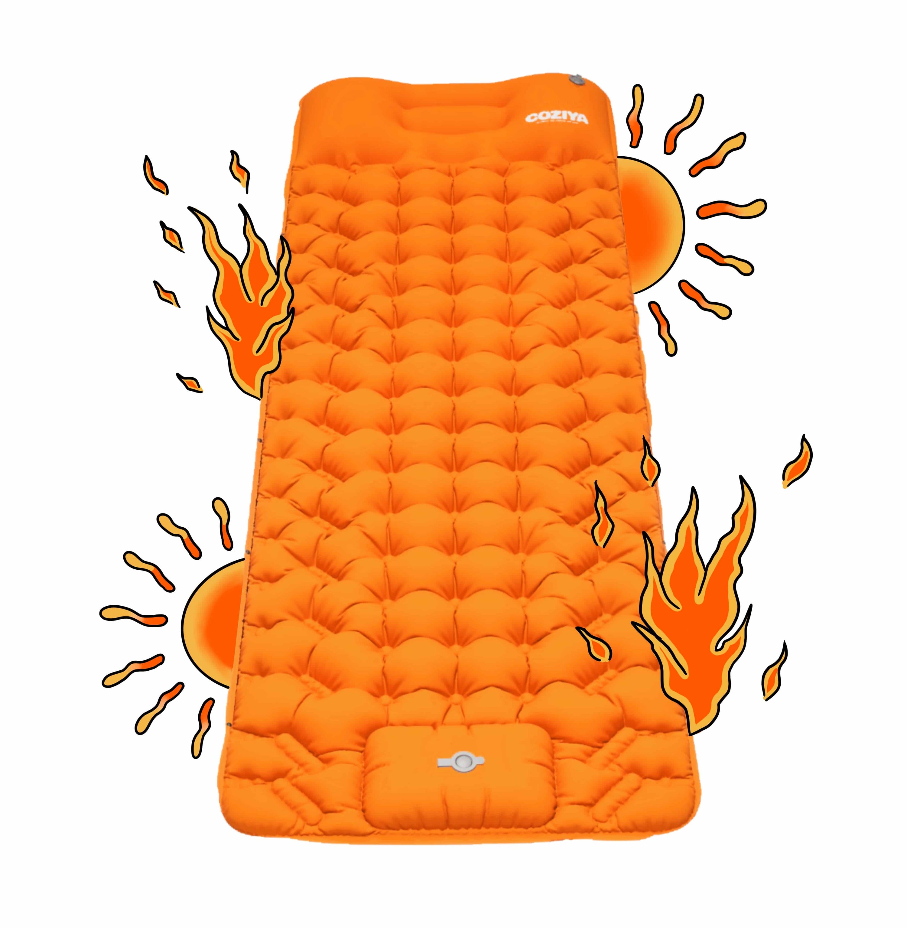 Matelas gonflable Coziya® Orange Sunset - 3 positions matelas transat canapé